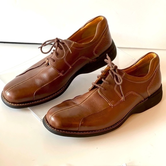 Johnston & Murphy Men\'s Brown Leather Oxfords Sheepskin Lace Up Shoes, Sz 11.5W main image 5